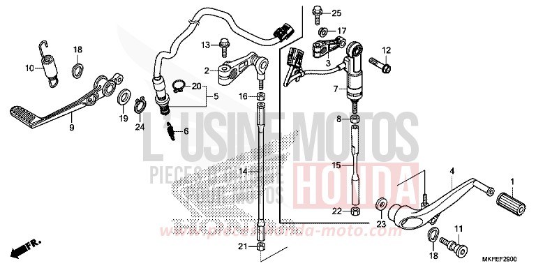 PEDALE von CBR1000RR "Fireblade" MAT BALLISTIC BLACK METALLIC (NHA86) von 2019